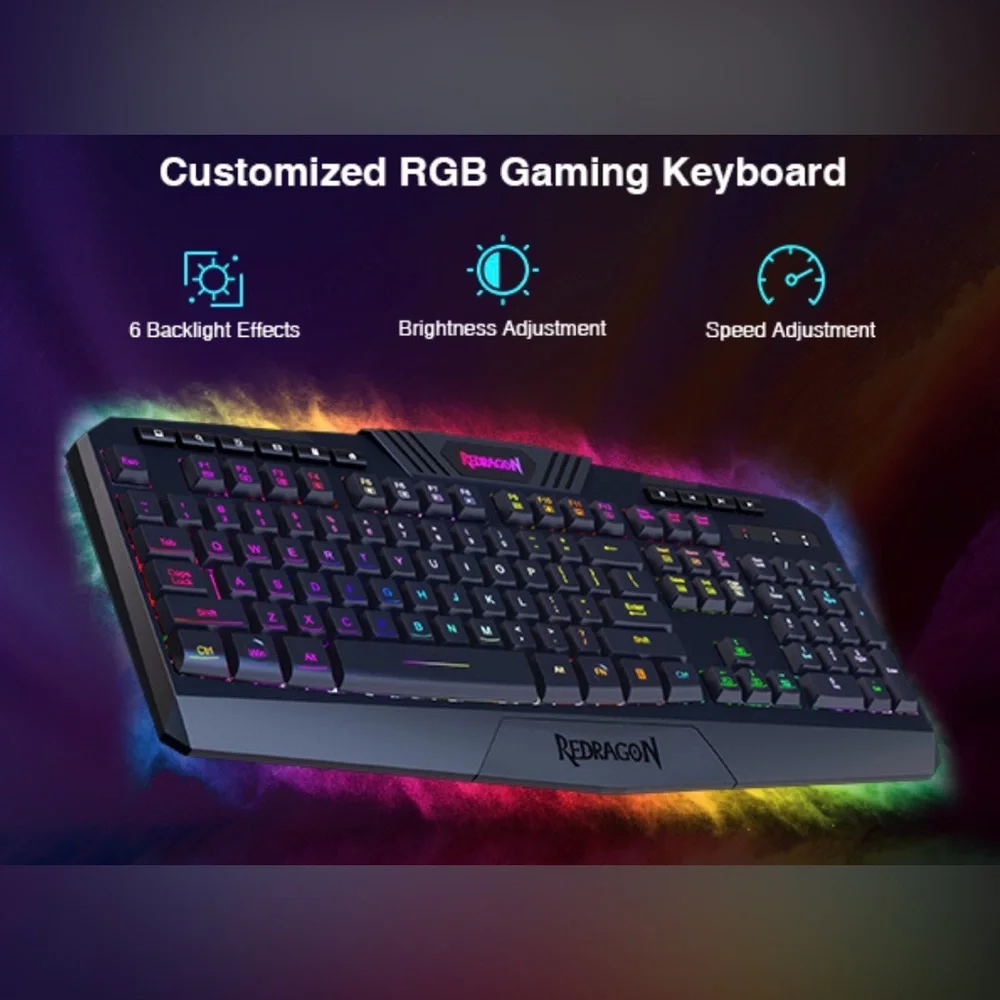 Red Dragon Back Lit Gaming Keyboard -Missing Dongle/Tested